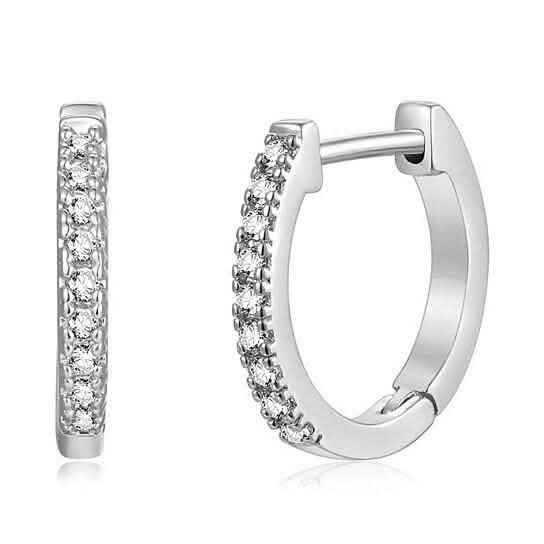 14K Gold Plated Cubic Zirconia Cuff Huggie Earrings DailySale