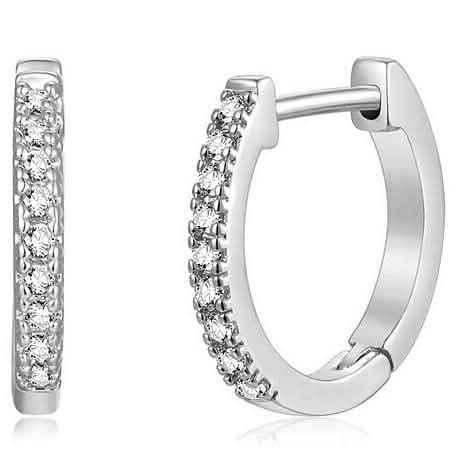 14K Gold Plated Cubic Zirconia Cuff Huggie Earrings DailySale