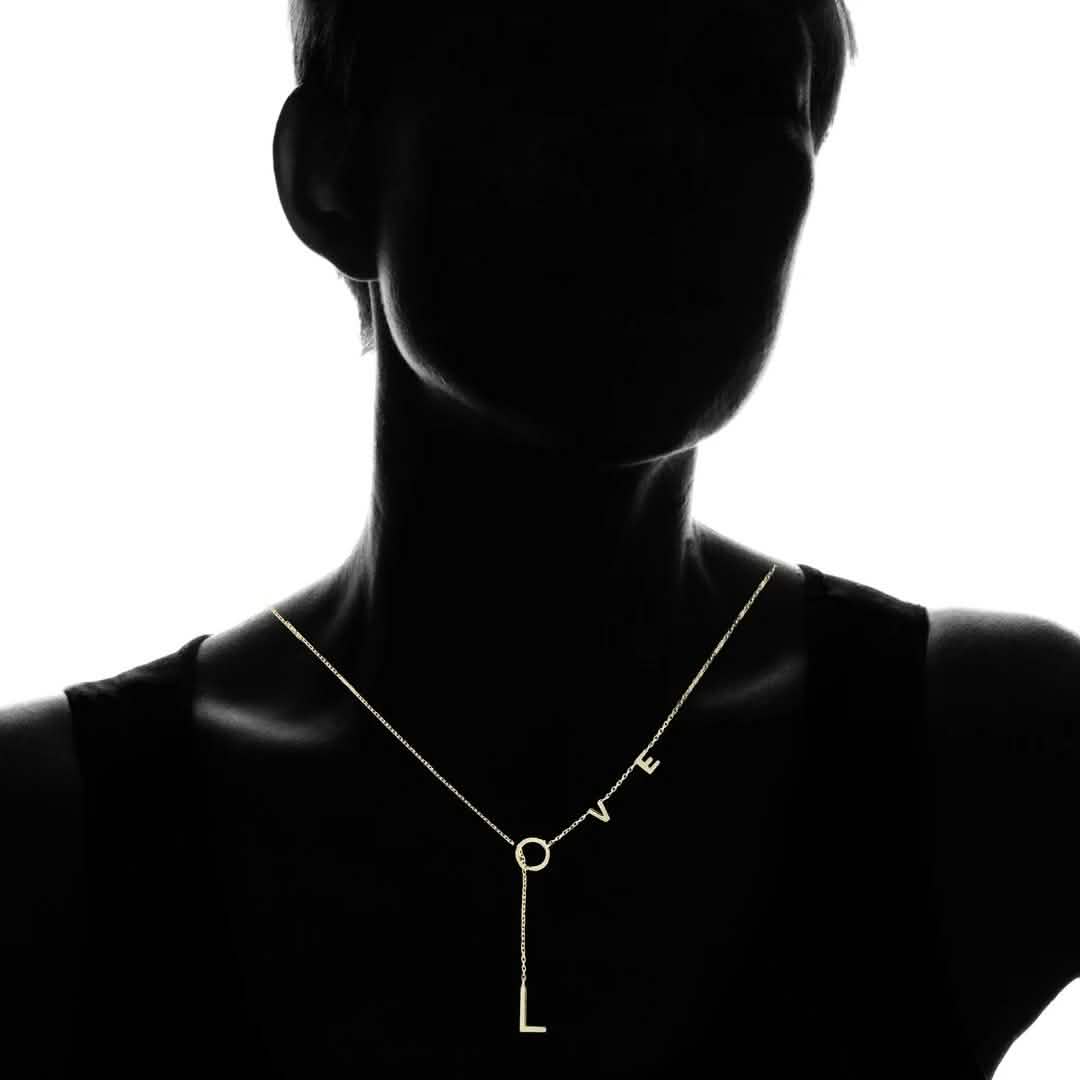 14K Gold Plated Love Lariat Necklace DailySale