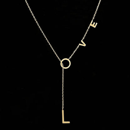 14K Gold Plated Love Lariat Necklace DailySale