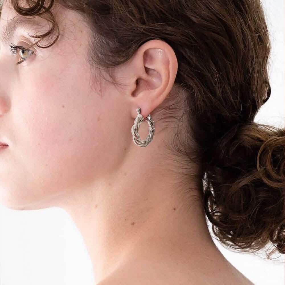 14K Gold Plated Twisted Gold Chunky Hoop Earrings DailySale