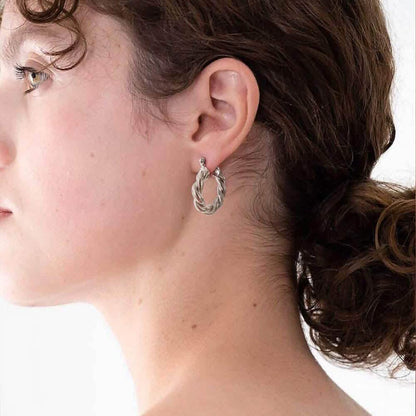 14K Gold Plated Twisted Gold Chunky Hoop Earrings DailySale