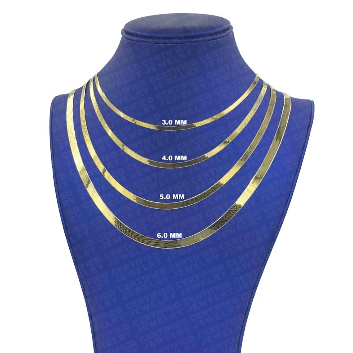 14K Solid Gold Herringbone Necklace DailySale