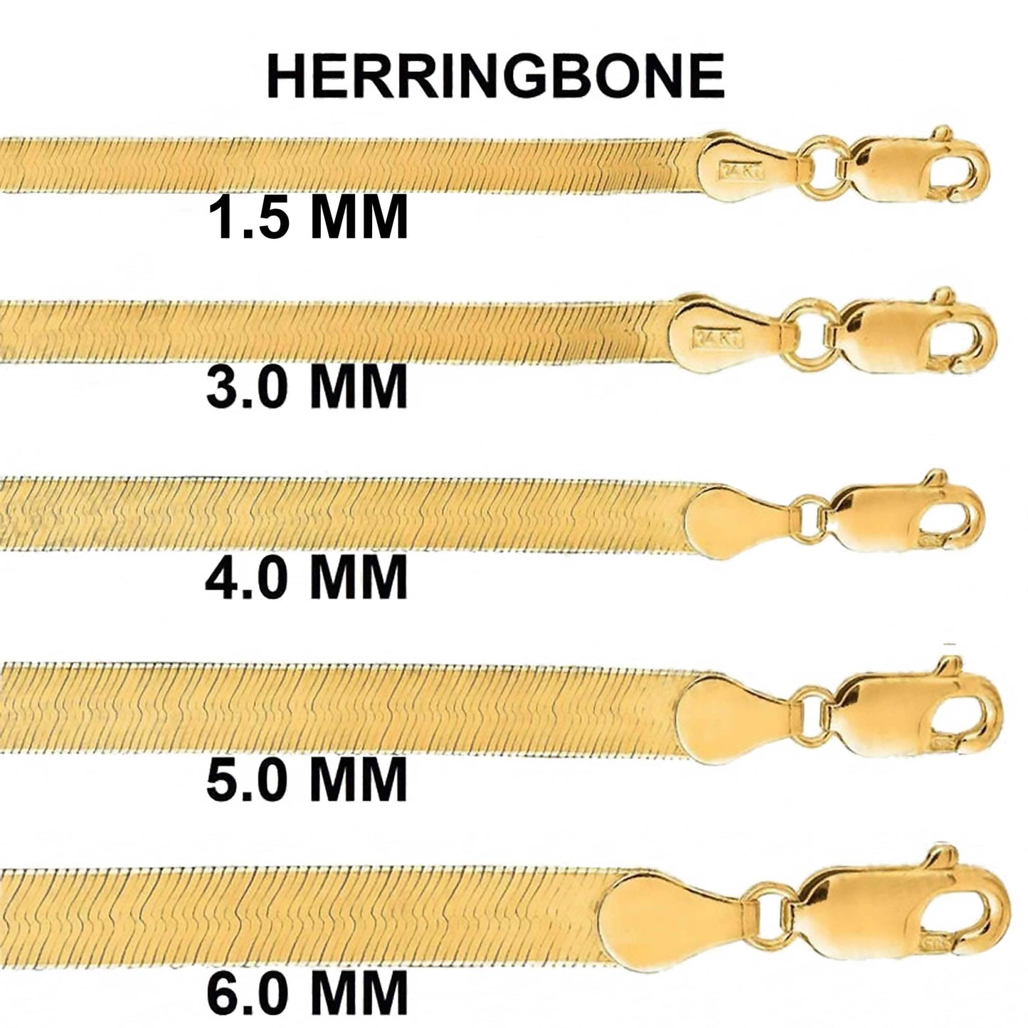 14K Solid Gold Herringbone Necklace DailySale