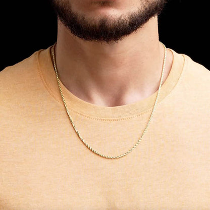 14k Solid Gold Rope Chain 2.5mm DailySale