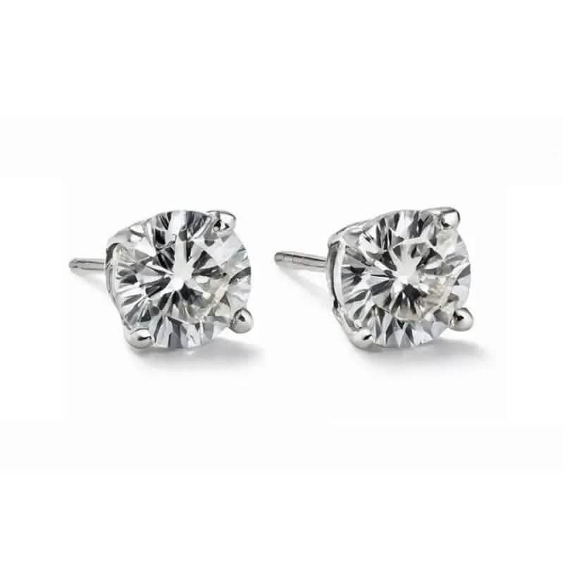 14K Solid White Gold 10.00ct Lab-Grown Round IGI Certified Diamond Stud Earrings DailySale