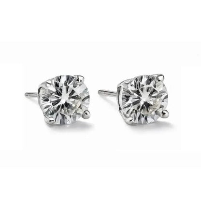 14K Solid White Gold 10.00ct Lab-Grown Round IGI Certified Diamond Stud Earrings DailySale