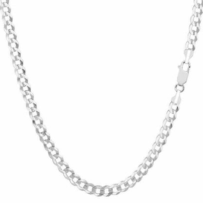 14K Solid White Gold 2mm Cuban Link Chain Necklace DailySale