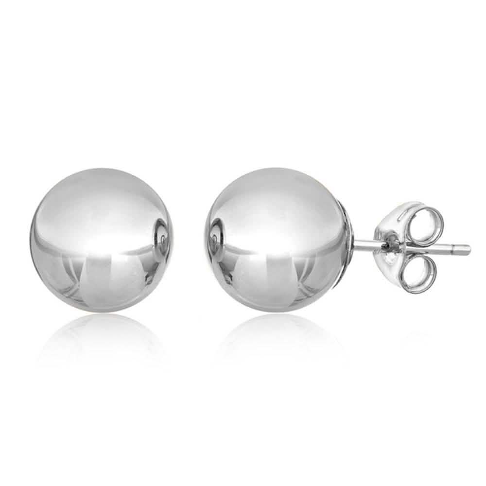 14K Solid White Gold Ball Stud Earrings DailySale