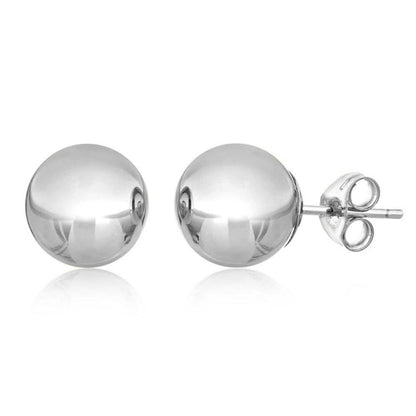 14K Solid White Gold Ball Stud Earrings DailySale