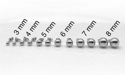 14K Solid White Gold Ball Stud Earrings DailySale