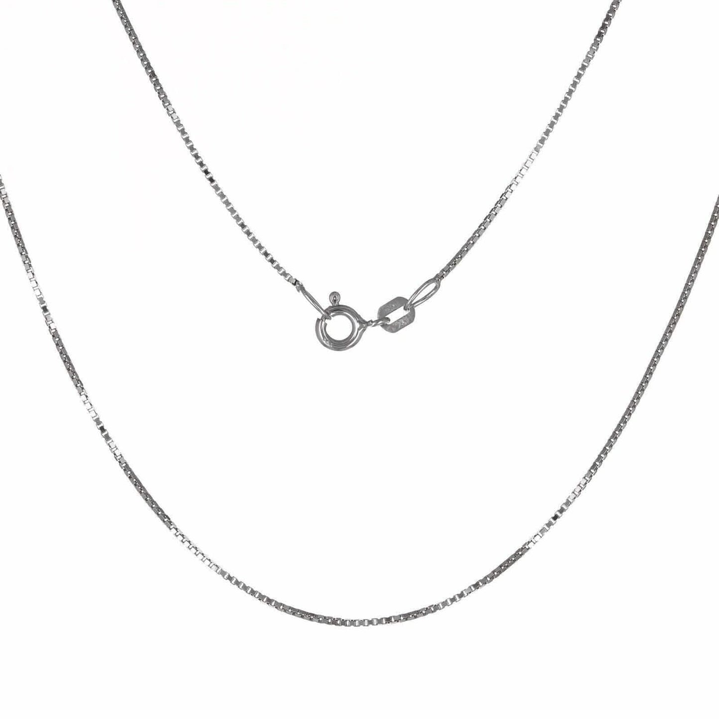 14K Solid White Gold Box Necklace Real Gold Chain DailySale