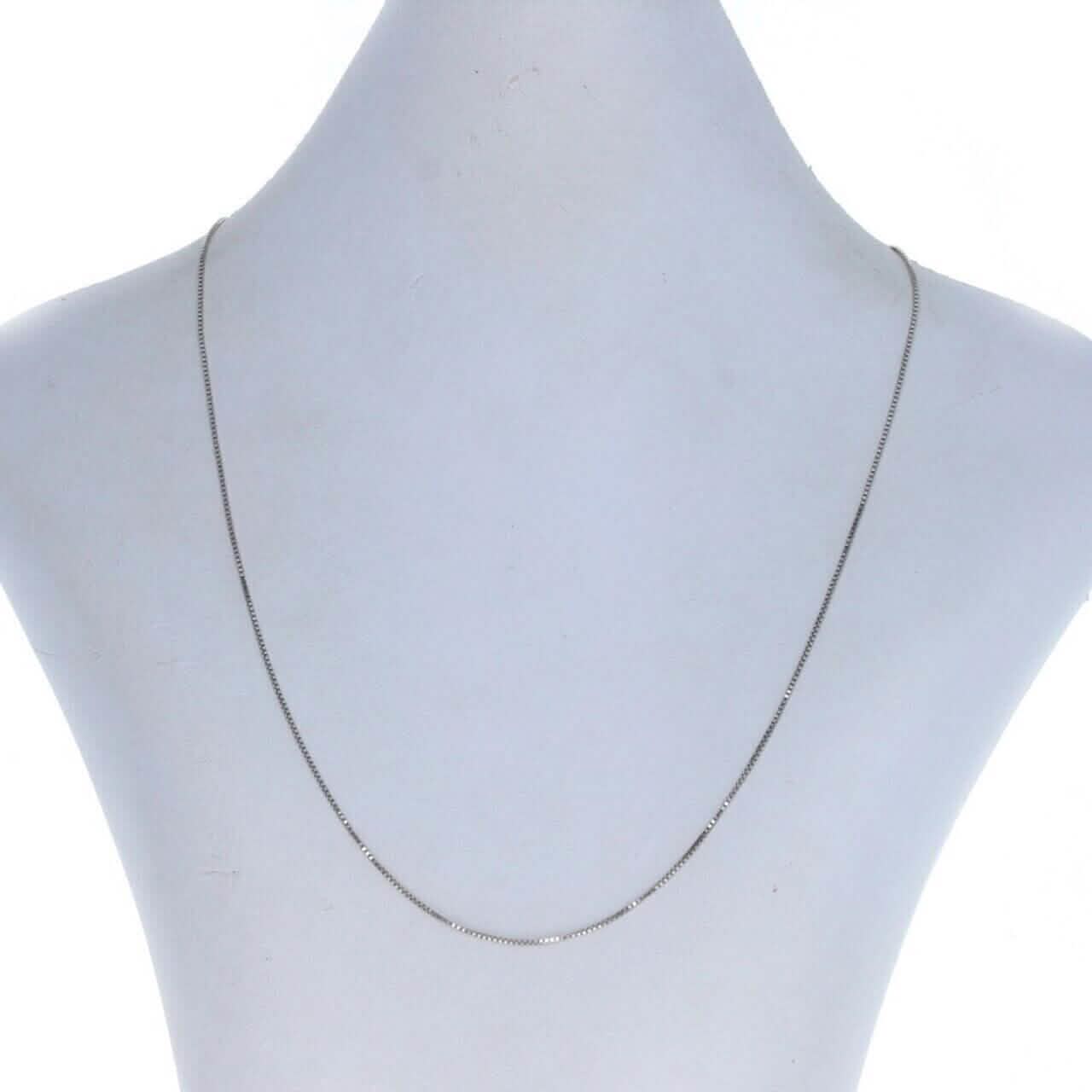 14K Solid White Gold Box Necklace Real Gold Chain DailySale