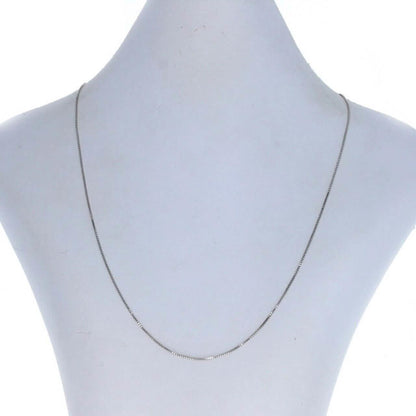14K Solid White Gold Box Necklace Real Gold Chain DailySale