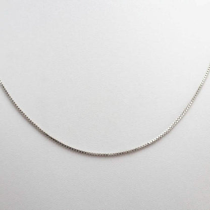 14K Solid White Gold Box Necklace Real Gold Chain DailySale