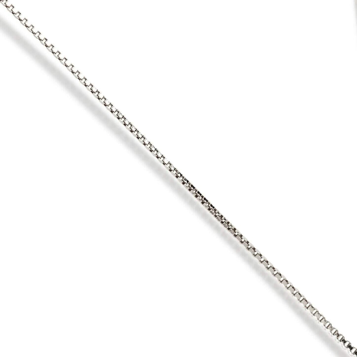 14K Solid White Gold Box Necklace Real Gold Chain DailySale