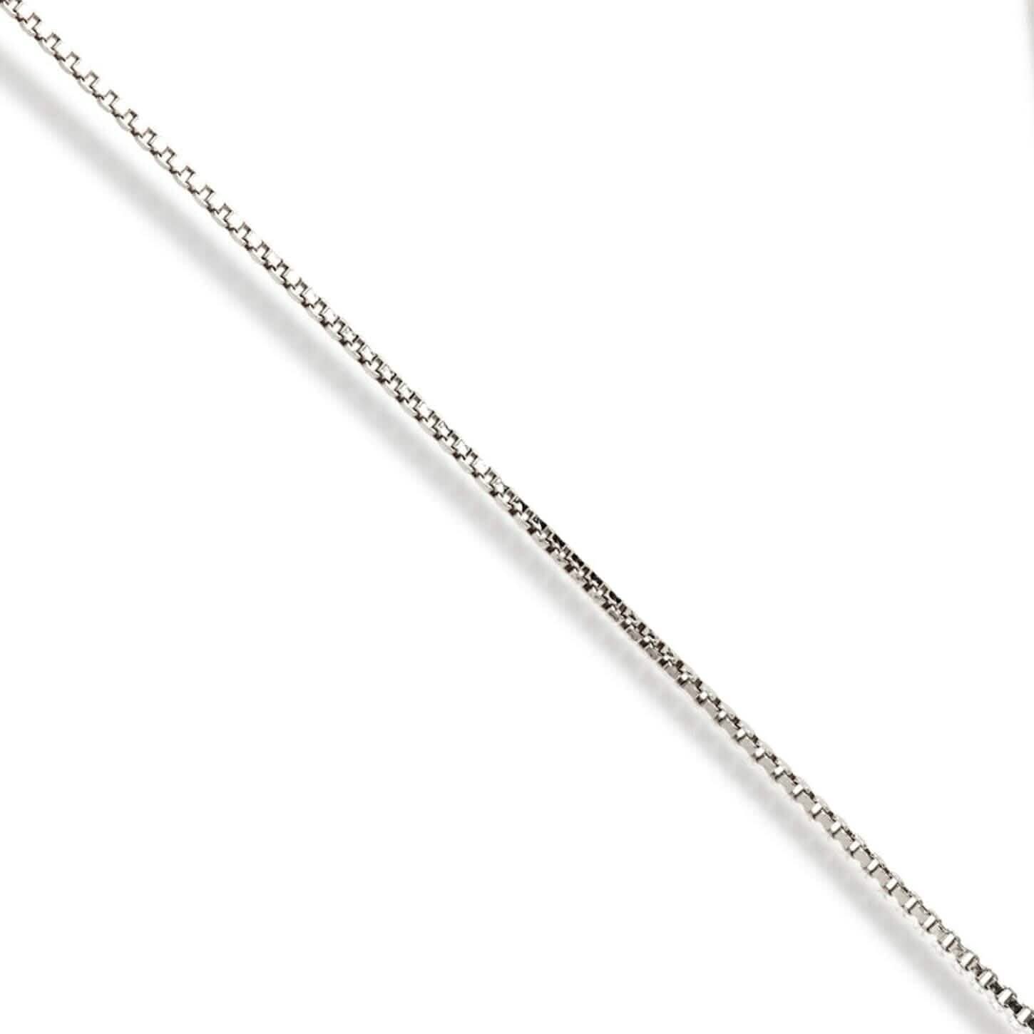 14K Solid White Gold Box Necklace Real Gold Chain DailySale