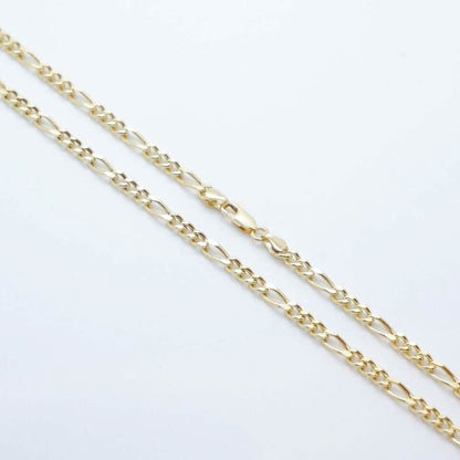 14K Solid Yellow Gold 4mm Figaro Link Chain Necklace DailySale