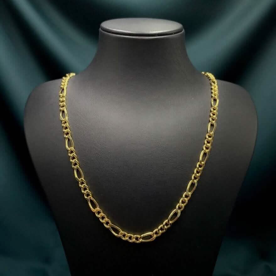 14K Solid Yellow Gold 4mm Figaro Link Chain Necklace DailySale