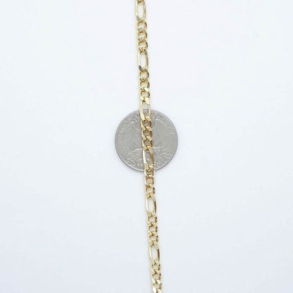 14K Solid Yellow Gold 4mm Figaro Link Chain Necklace DailySale