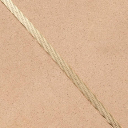 14K Solid Yellow Gold 8" 4.00MM Herringbone Bracelet DailySale