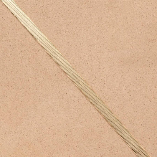 14K Solid Yellow Gold 8" 4.00MM Herringbone Bracelet DailySale