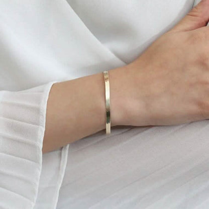 14K Solid Yellow Gold 8" 4.00MM Herringbone Bracelet DailySale