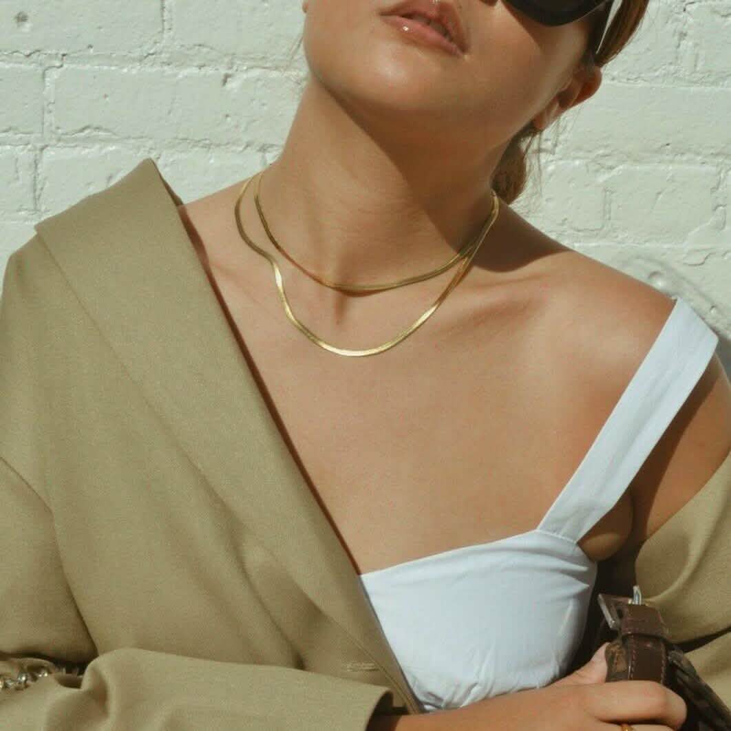 14k Solid Yellow Gold High Polish Herringbone Necklace Chain 3mm DailySale