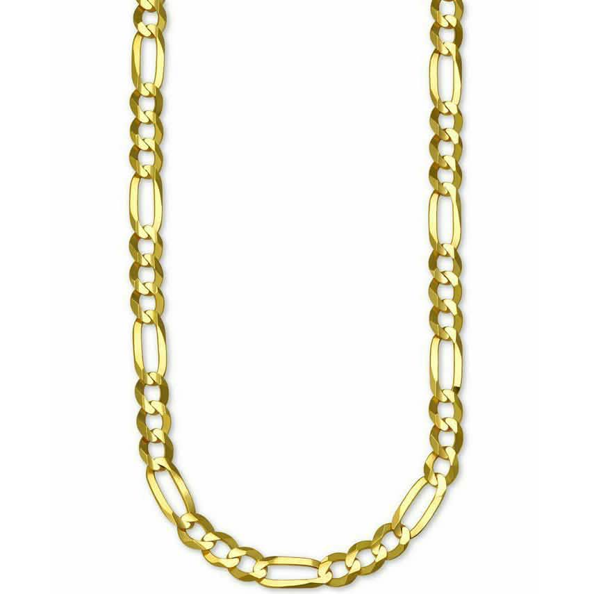14K Solid Yellow Gold Thick Figaro Chain Necklace DailySale