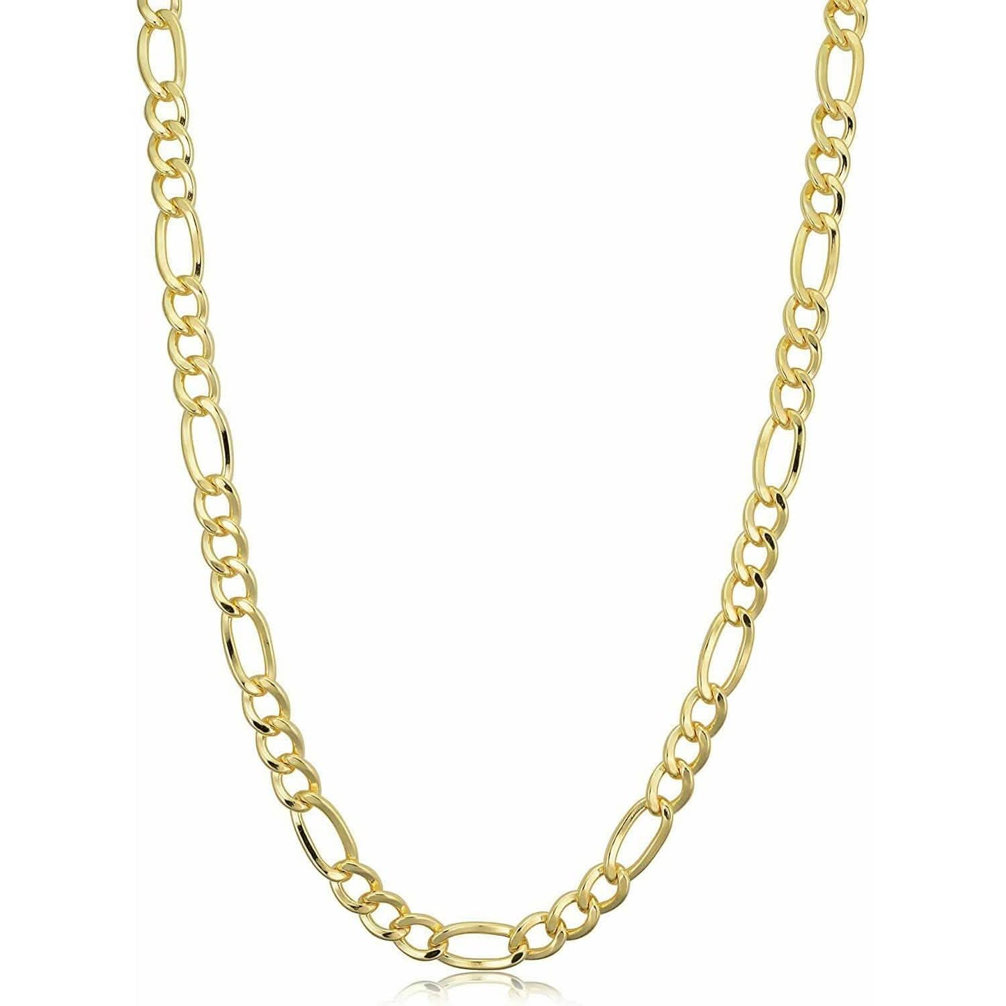 14K Solid Yellow Gold Thick Figaro Chain Necklace DailySale