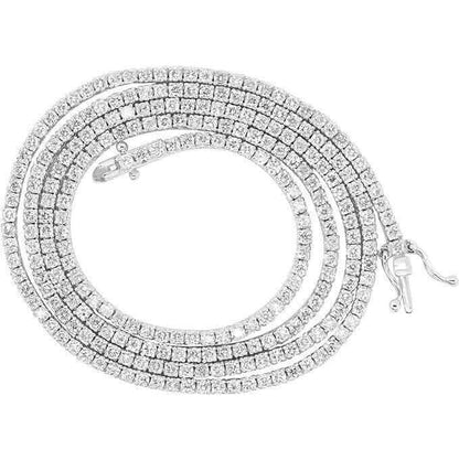 14k White Gold 4.20 Ct.T.W. Earth Mined Real Diamond Pretty Tennis Necklace 16" DailySale