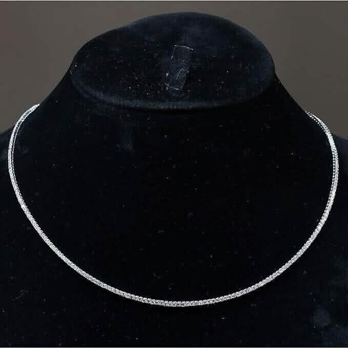 14k White Gold 4.20 Ct.T.W. Earth Mined Real Diamond Pretty Tennis Necklace 16" DailySale