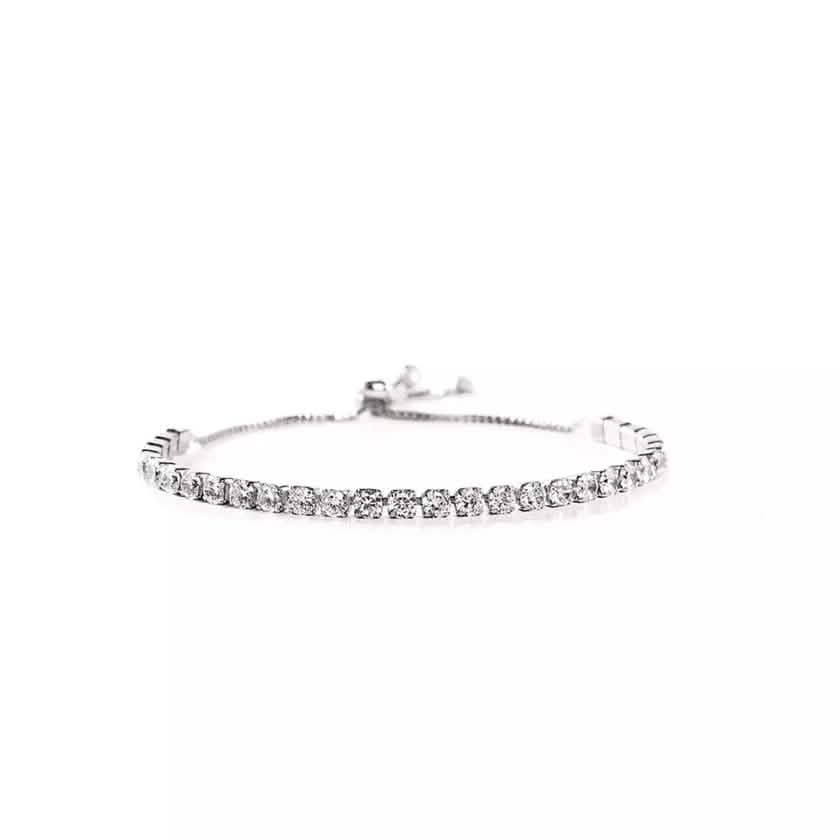 14K White Gold Tennis Bracelets with Crystals from Swarovski Adjustable DailySale
