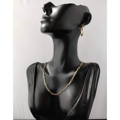 14k Yellow Gold 4mm Paperclip Chain Cable Link Necklace DailySale