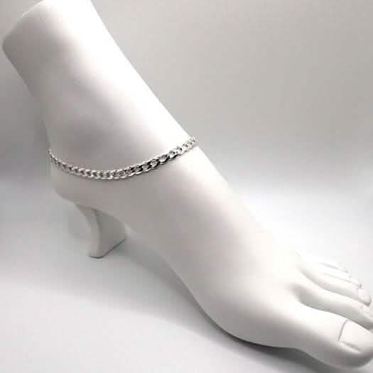 14k Yellow Gold Filled High Polish Finsh Cubun Curb Link Anklet 5mm 9.5'' White/Yellow DailySale