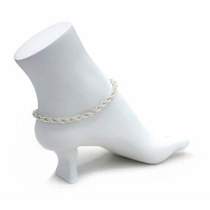14k Yellow Gold Filled High Polish Finsh Rope Link Anklet 5mm 10'' White/Yellow DailySale