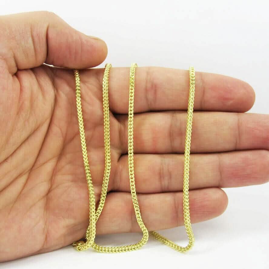 14K Yellow Gold Franco Chain Pendant Necklace 16"- 24" DailySale