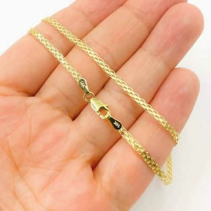 14K Yellow Solid Gold Round Bismark Chain Necklace 2.5mm 24" DailySale