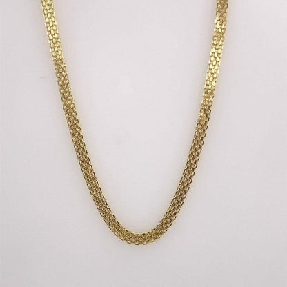 14K Yellow Solid Gold Round Bismark Chain Necklace 6MM DailySale