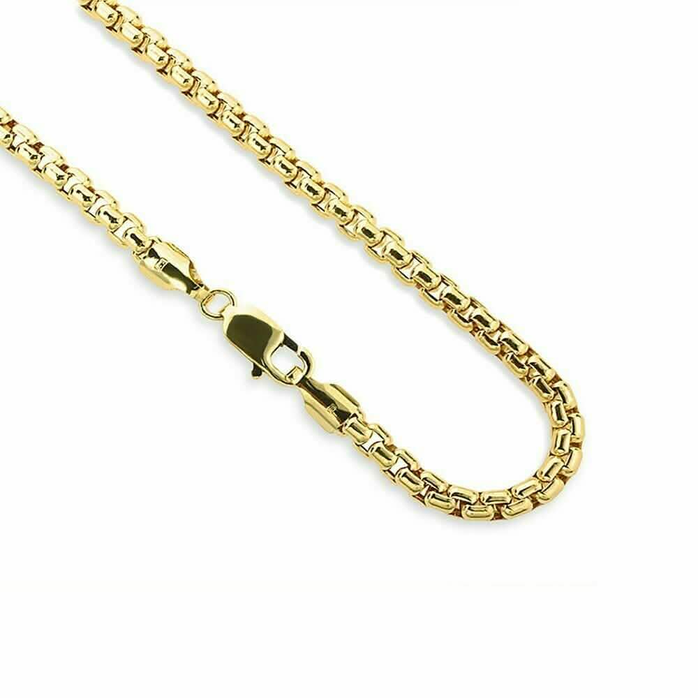 14K Yellow Solid Gold Round Box Link Chain Necklace 2.00mm DailySale