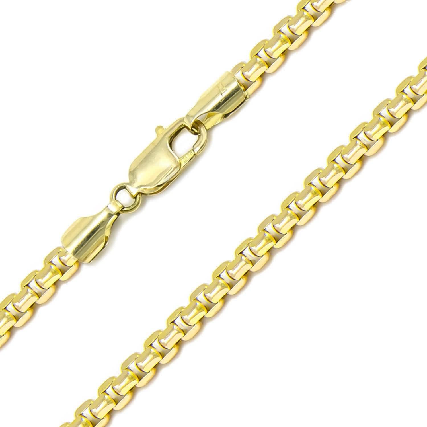 14K Yellow Solid Gold Round Box Link Chain Necklace 2.00mm DailySale