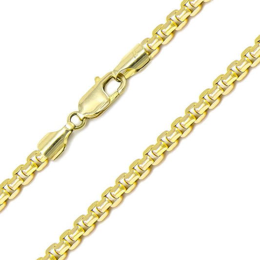 14K Yellow Solid Gold Round Box Link Chain Necklace DailySale