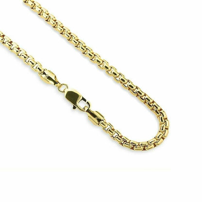 14K Yellow Solid Gold Round Box Link Chain Necklace DailySale