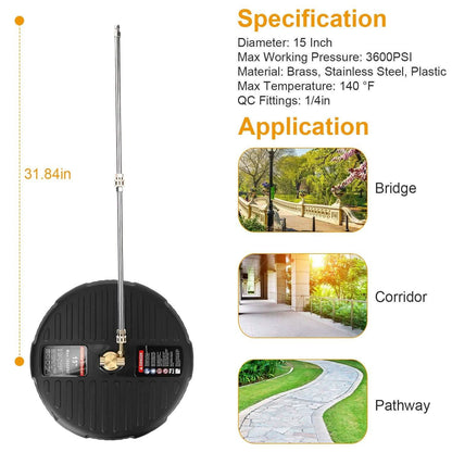 15" High Pressure Flat Surface Cleaner DailySale