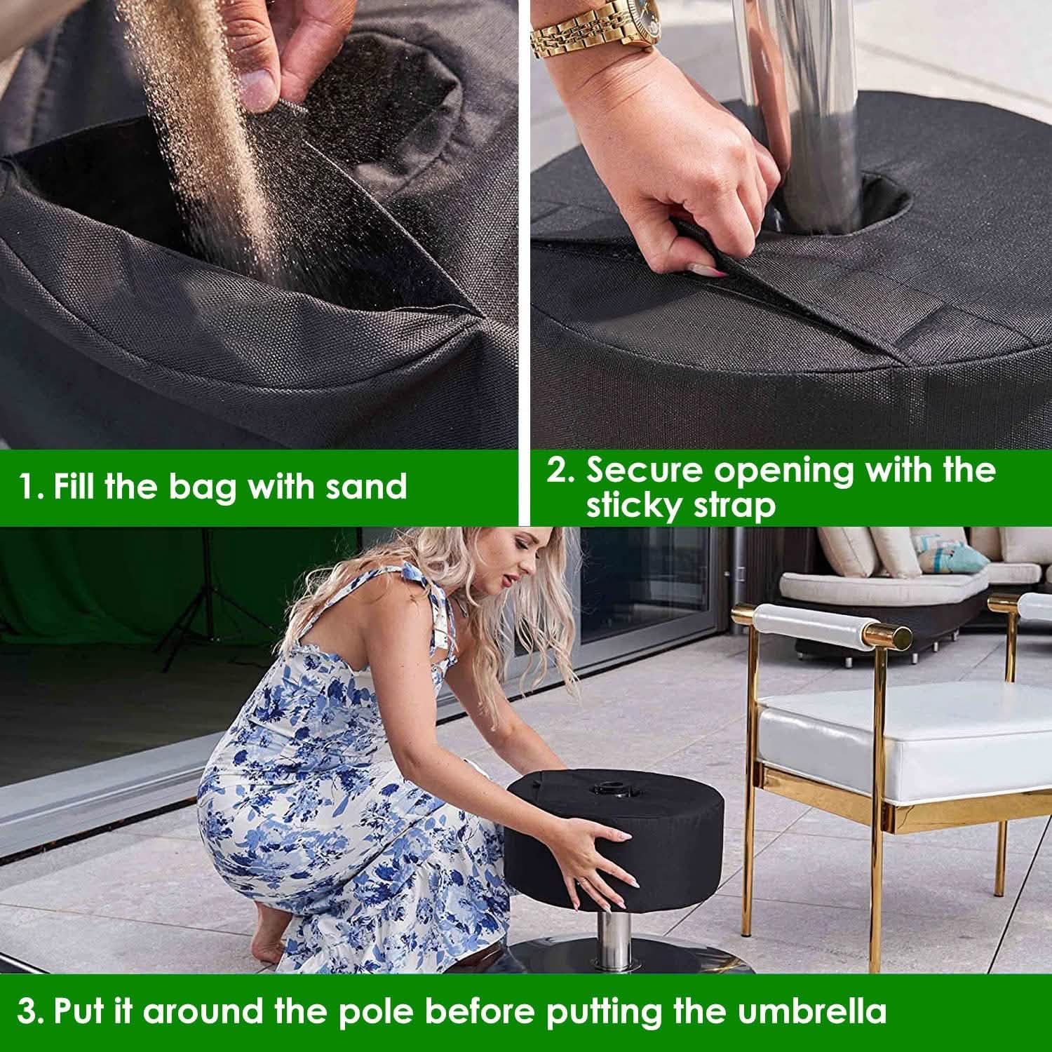 15” Patio Umbrella Base Weight Bag DailySale