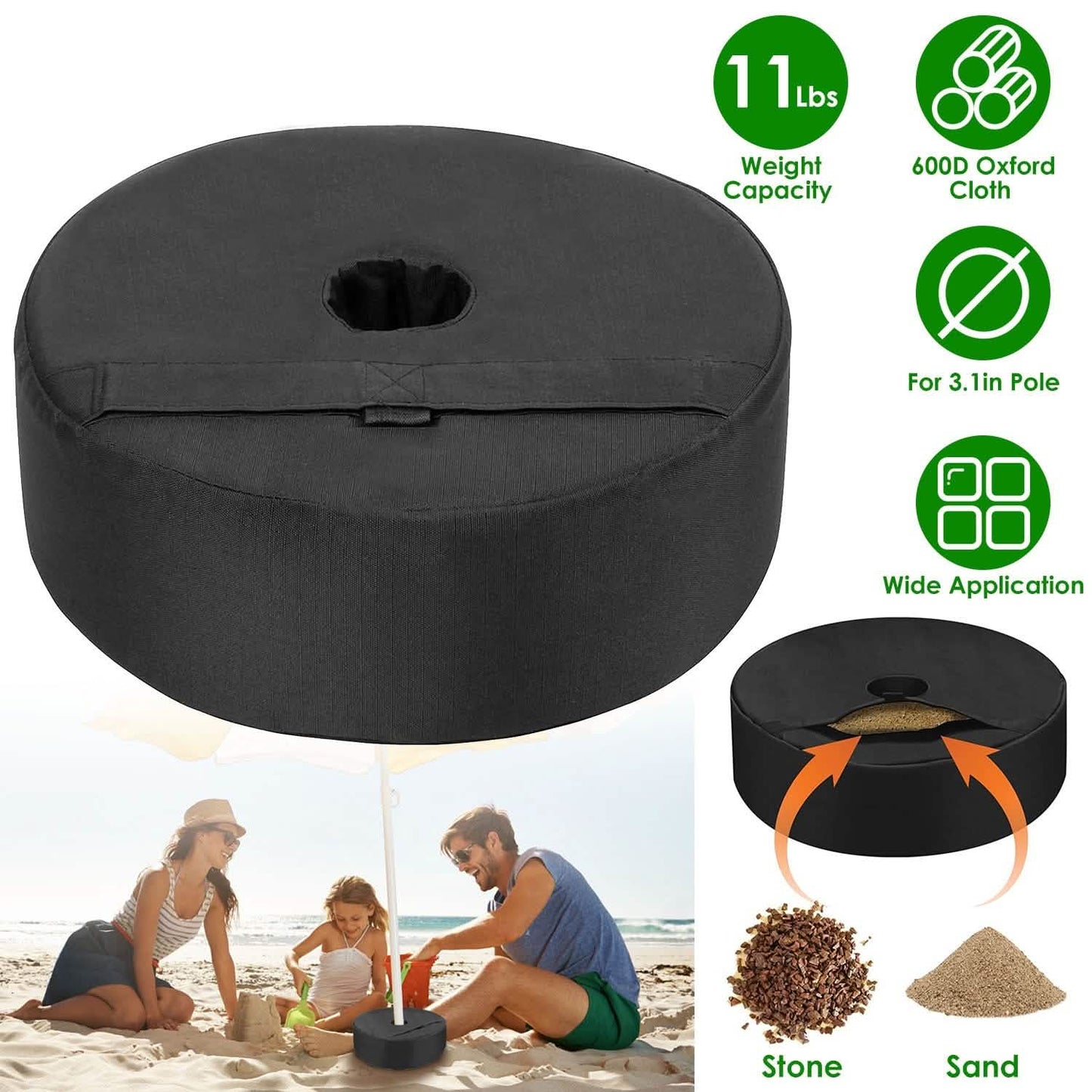 15” Patio Umbrella Base Weight Bag DailySale