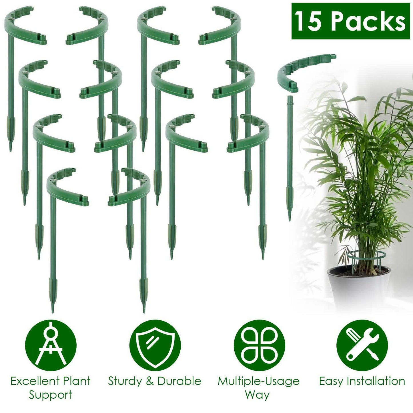 15-Piece: Garden Plant Support Stakes DailySale