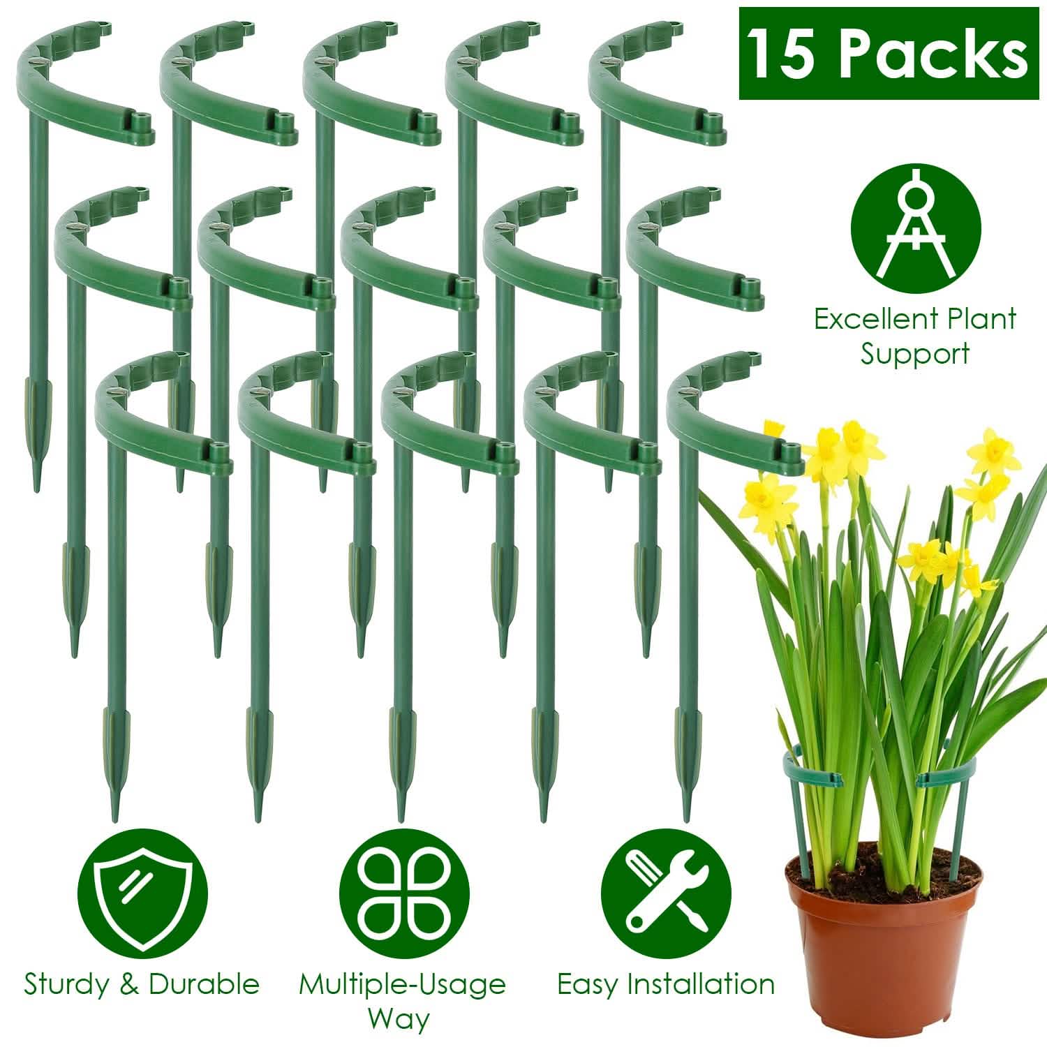 15-Piece: Garden Plant Support Stakes DailySale