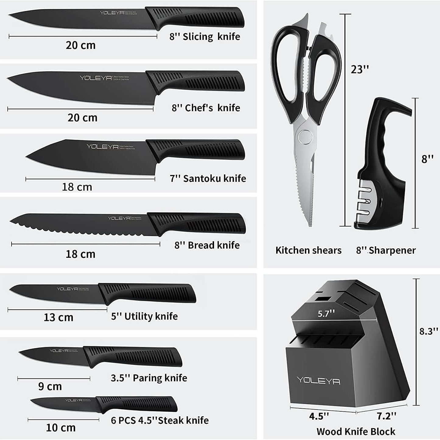 15-Piece: Non-Stick Coating Kitchen Knife Set DailySale
