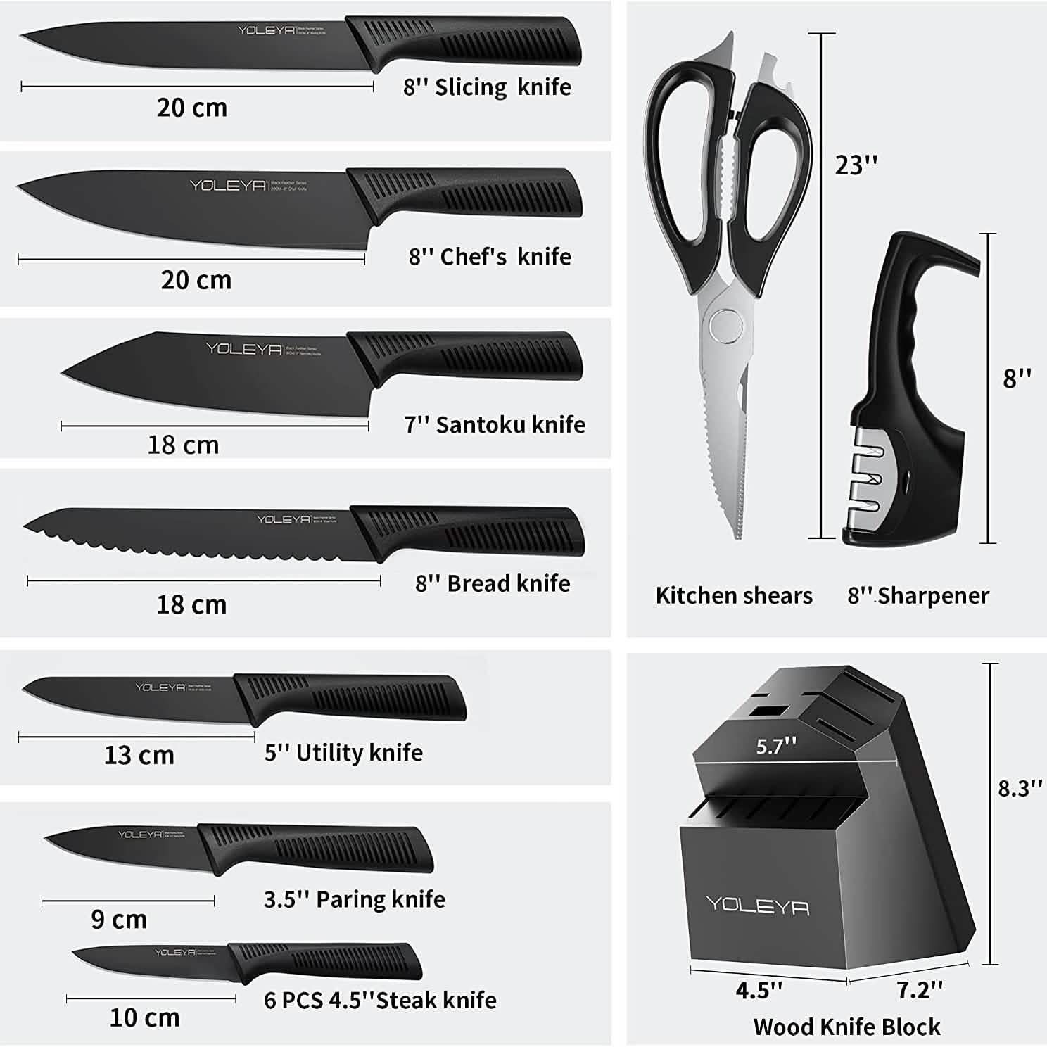 15-Piece: Non-Stick Coating Kitchen Knife Set DailySale